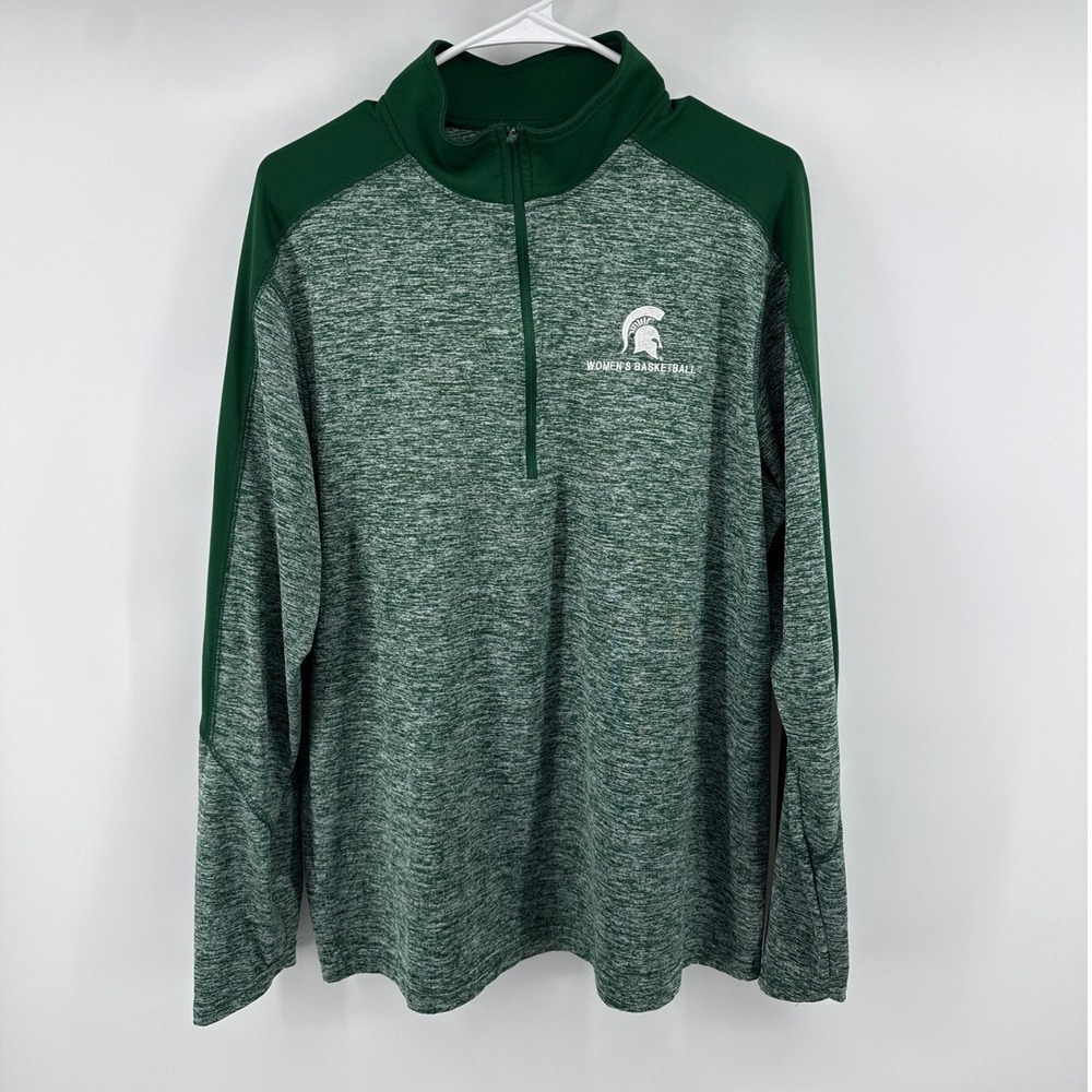 Holloway Michigan State Spartans Womens Basketball Quarter Zip Pullover Green L